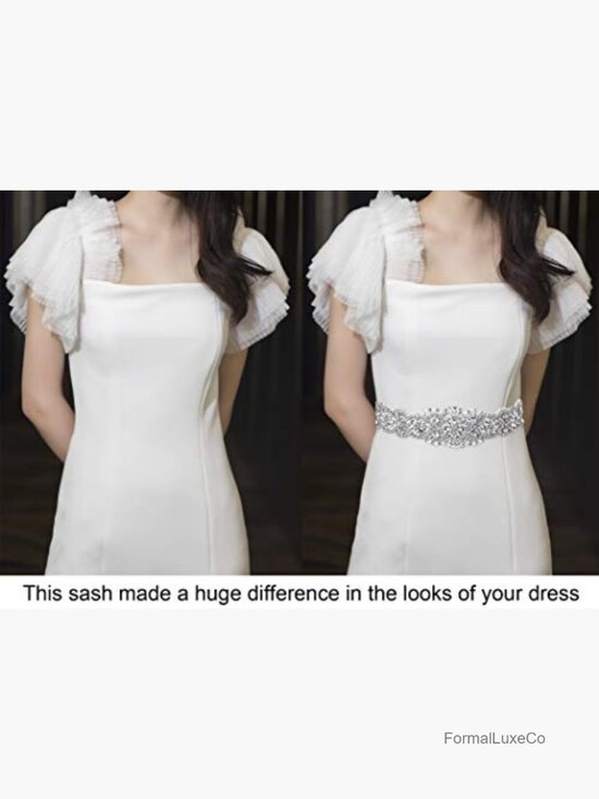 Bridal Rhinestone Braided Wedding Dress Sash Belt Adjustable main image 5